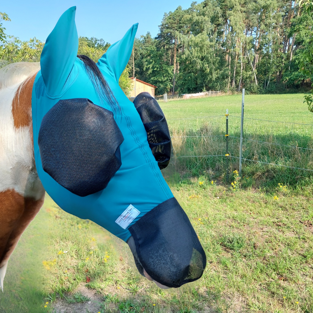 Softfliegenmaske mit Ohrenschutz - mit Nüsternschutz