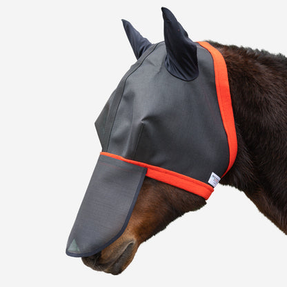 Gitterfliegenmaske mit Ohrenschutz - mit Nüsternschutz